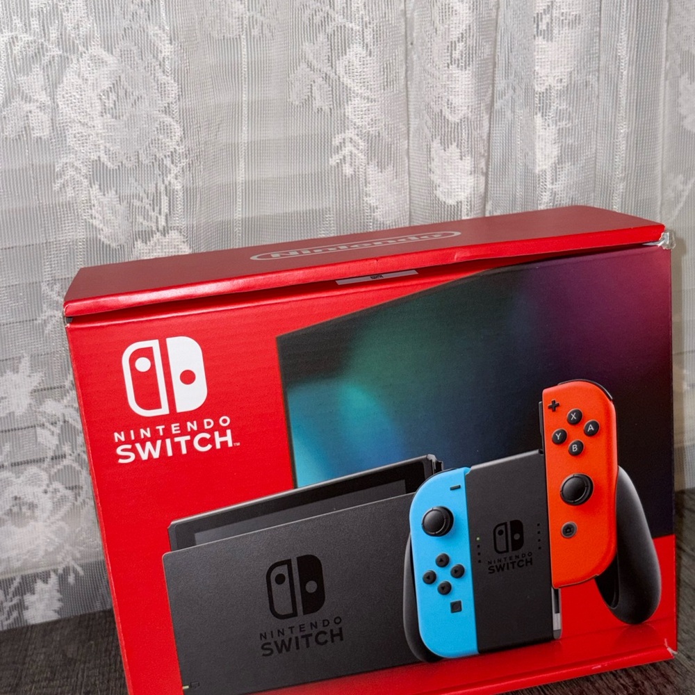 Nintendo Switch Console with Neon Blue and Neon Red Joy-Con EMPTY BOX